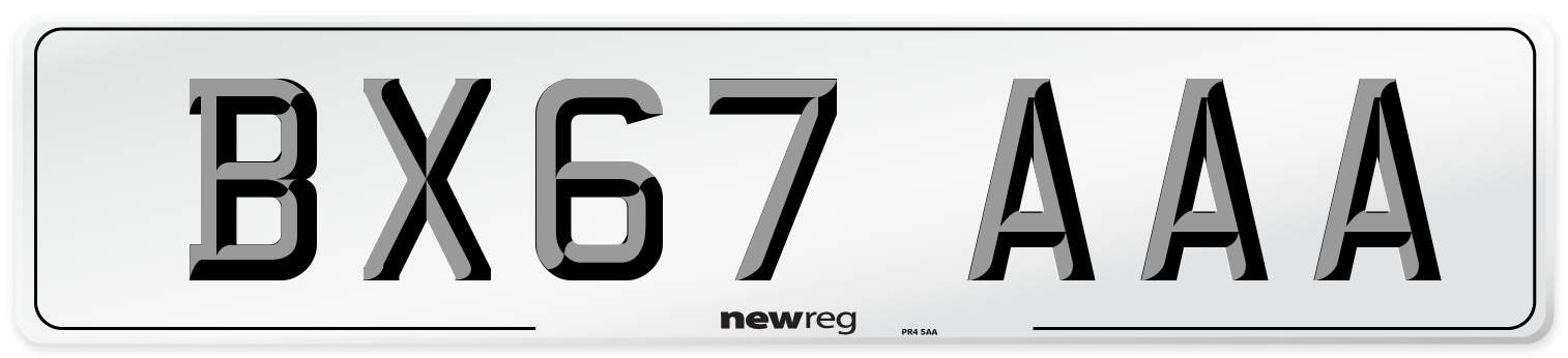 BX67 AAA Number Plate from New Reg